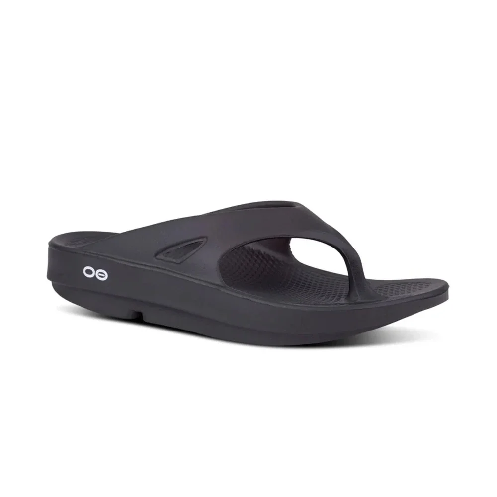 OOFOS OOriginal Black Recovery Thong Sandal Comfort Orthotic‎ Flip Flop M9/W11